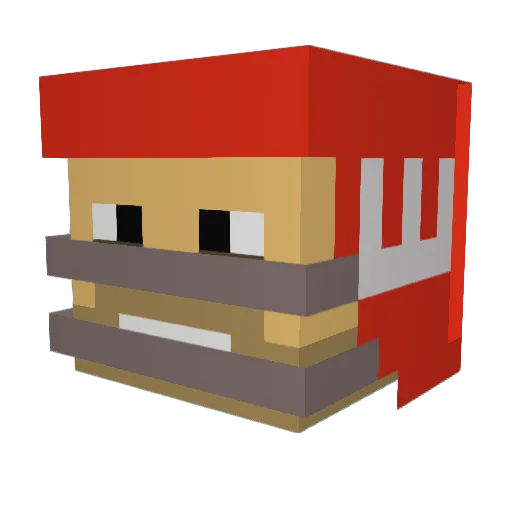 Packer52Backer Minecraft avatar head, 3D render