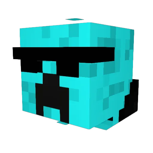 PacketsSent_ Minecraft avatar head, 3D render