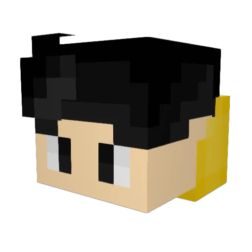 Pacman_3 Minecraft avatar head, 3D render