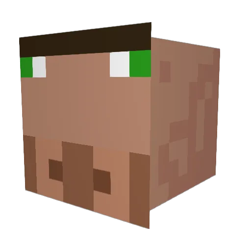Pacmanable Minecraft avatar head, 3D render