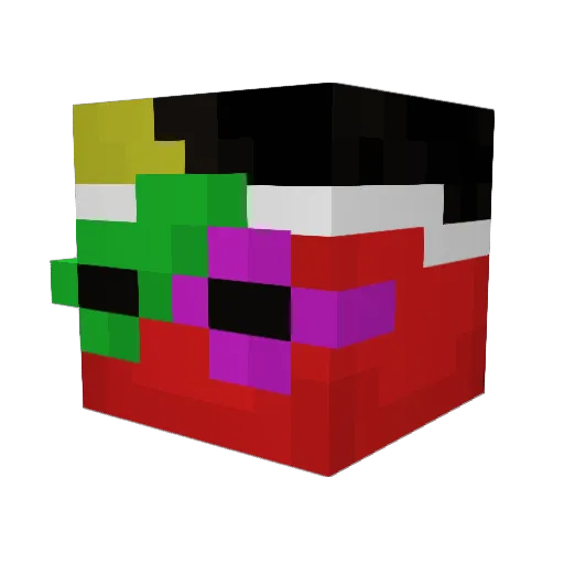 PacoParker Minecraft avatar head, 3D render