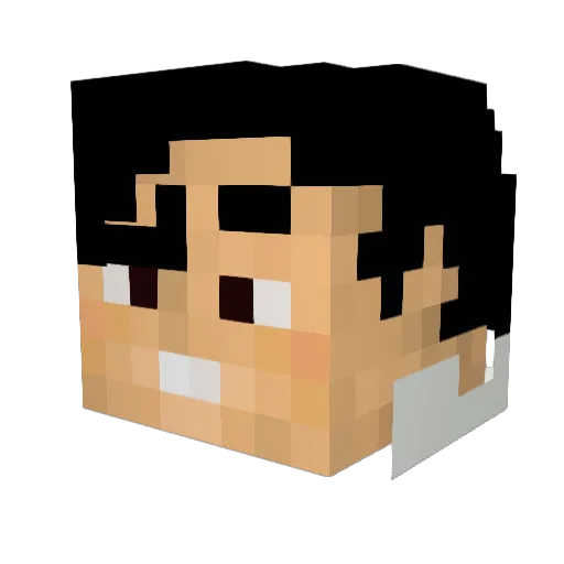 PacoPerez Minecraft avatar head, 3D render