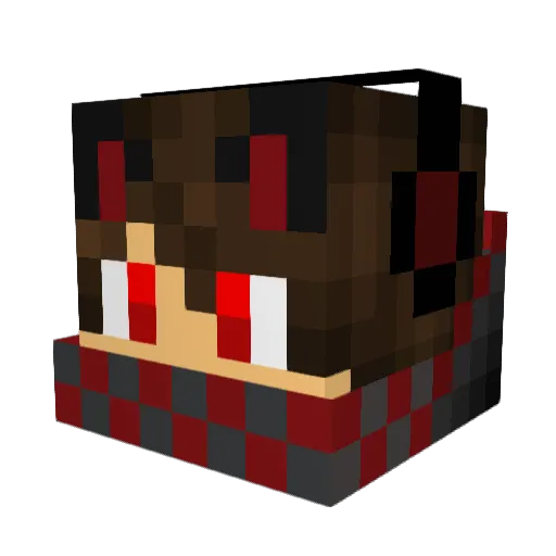 PacoWolf Minecraft avatar head, 3D render