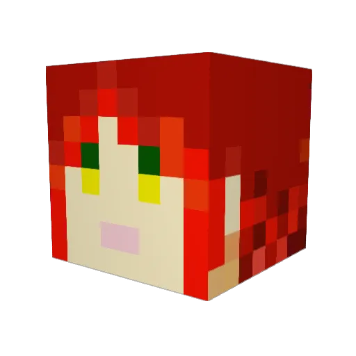 Pacqueline Minecraft avatar head, 3D render