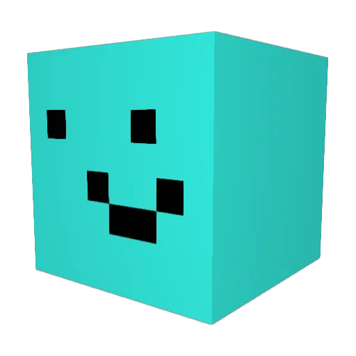 Pactt Minecraft avatar head, 3D render