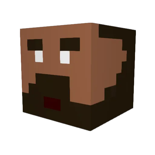 Pad0u Minecraft avatar head, 3D render