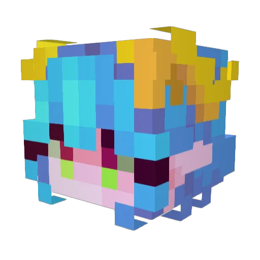 PadThai_Shrimp Minecraft avatar head, 3D render