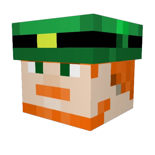 PaddyMcGuinness Minecraft avatar head, 3D render