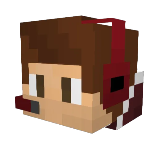 PadroB Minecraft avatar head, 3D render