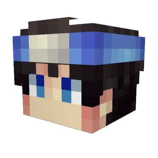 Paeld1 Minecraft avatar head, 3D render