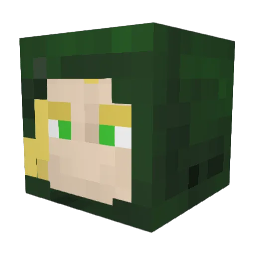 Paelin1 Minecraft avatar head, 3D render