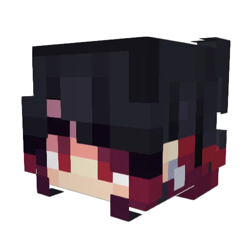 Paeonya Minecraft avatar head, 3D render