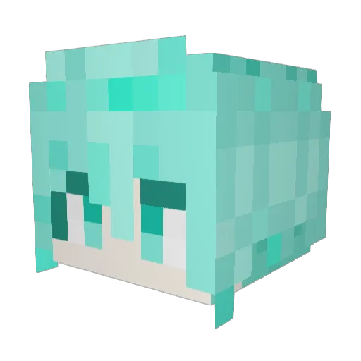 Pagantime Minecraft avatar head, 3D render