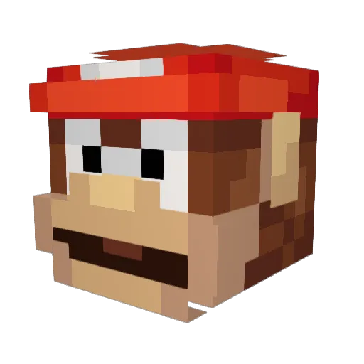 Pagy Minecraft avatar head, 3D render