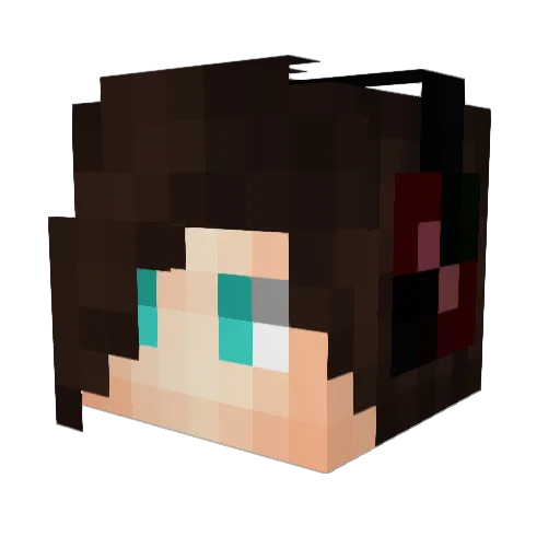 Pahahontos Minecraft avatar head, 3D render