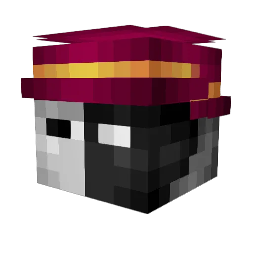 Pahouf Minecraft avatar head, 3D render