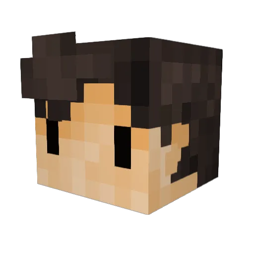 Paiful Minecraft avatar head, 3D render
