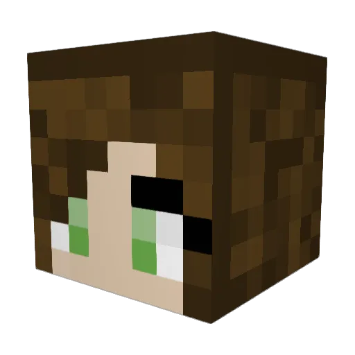 Paigetraviata Minecraft avatar head, 3D render