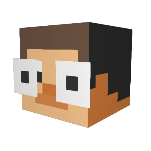 PailOfPears Minecraft avatar head, 3D render