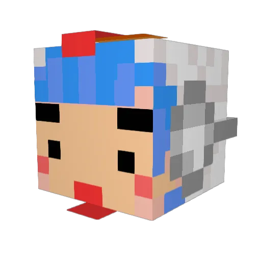 Painapow Minecraft avatar head, 3D render