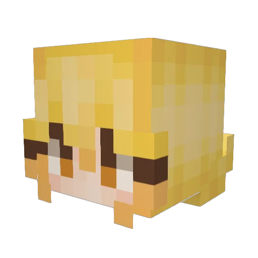 Painteed Minecraft avatar head, 3D render
