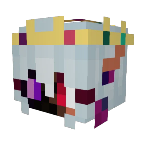 Painting_Galaxy Minecraft avatar head, 3D render
