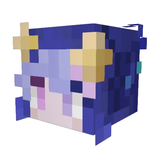Paintint Minecraft avatar head, 3D render