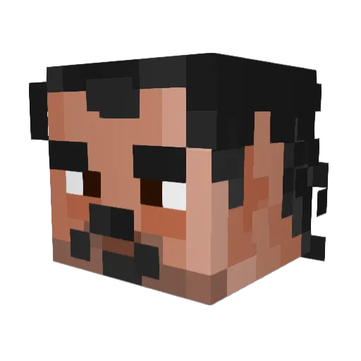 Paintrrr Minecraft avatar head, 3D render