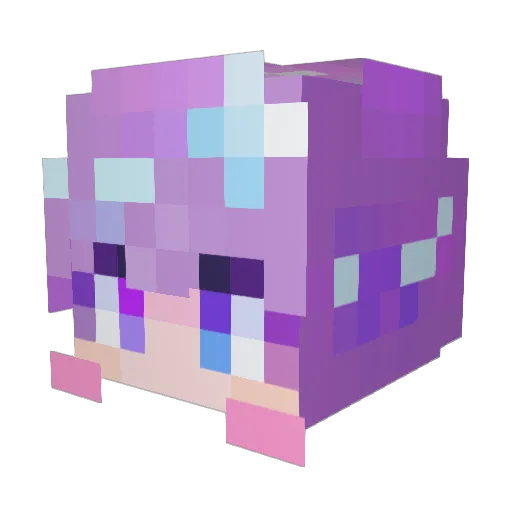 Paipple Minecraft avatar head, 3D render