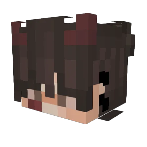 Paised Minecraft avatar head, 3D render