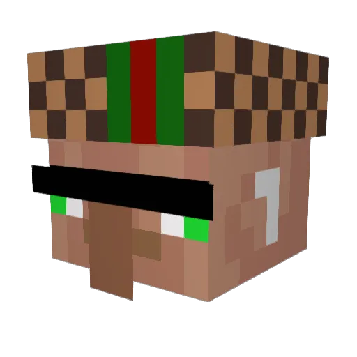Paistaa Minecraft avatar head, 3D render