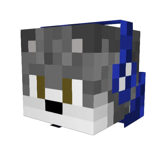 Paiwolf Minecraft avatar head, 3D render