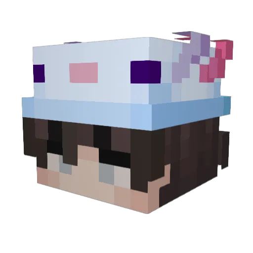 Paixs Minecraft avatar head, 3D render