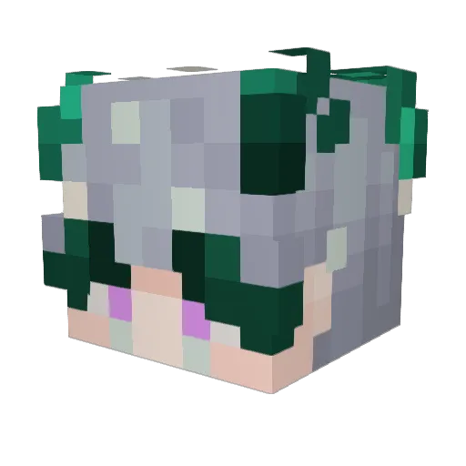 PajamaSaurus Minecraft avatar head, 3D render