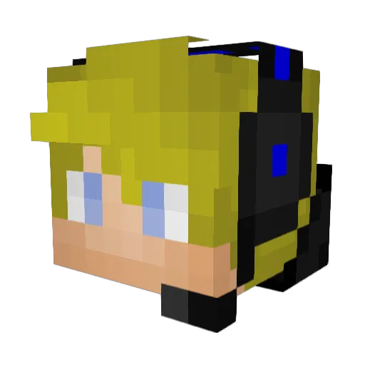 Pajjen Minecraft avatar head, 3D render