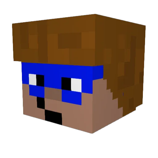 Pajous Minecraft avatar head, 3D render