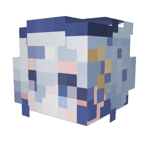 Pakhaneul Minecraft avatar head, 3D render