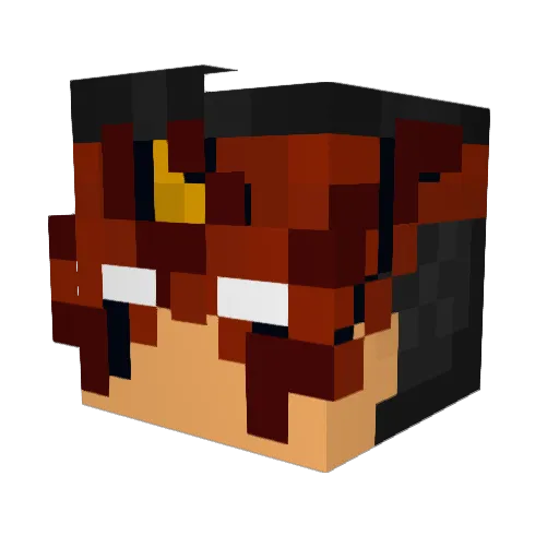 Pakuz Minecraft avatar head, 3D render