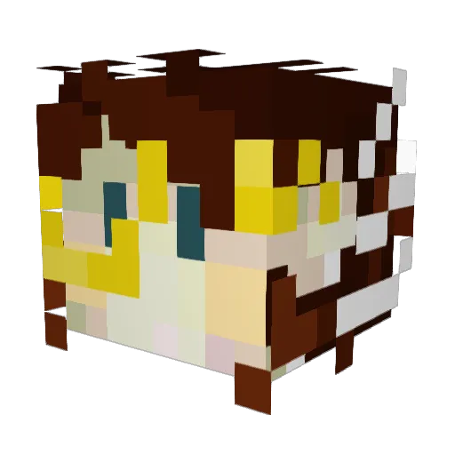 PalIsIn Minecraft avatar head, 3D render