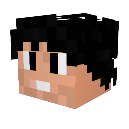 PalacraftDMC Minecraft avatar head, 3D render
