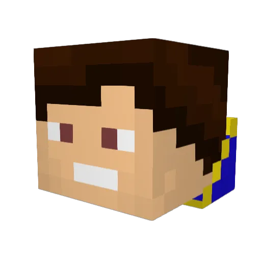 Palaeogen Minecraft avatar head, 3D render