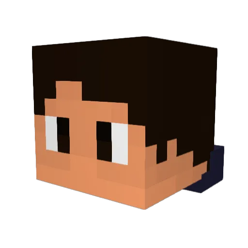Palamece Minecraft avatar head, 3D render