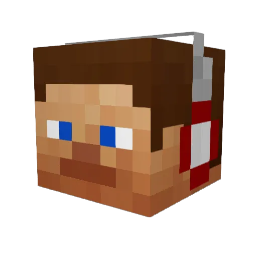 Palcut Minecraft avatar head, 3D render