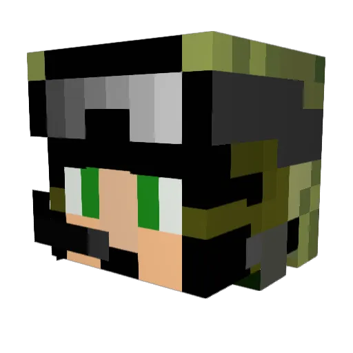 Paldon Minecraft avatar head, 3D render