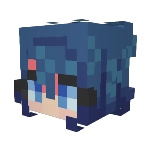 Palecat Minecraft avatar head, 3D render