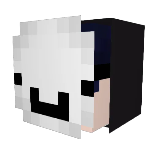 Paledevil Minecraft avatar head, 3D render