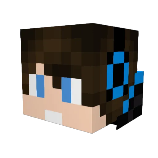 Palidion Minecraft avatar head, 3D render
