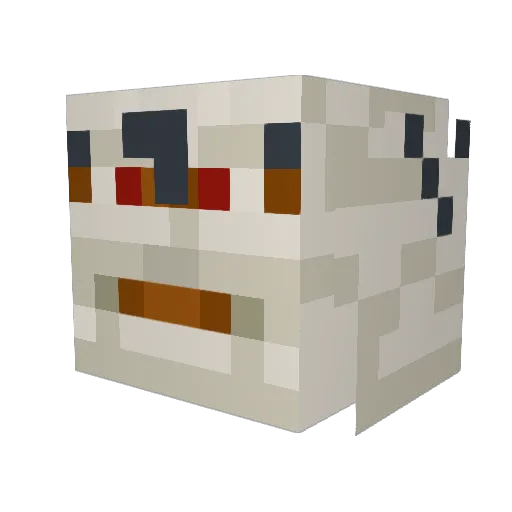 Paliite Minecraft avatar head, 3D render