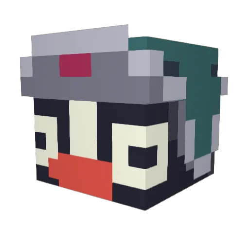 Palladium__ Minecraft avatar head, 3D render
