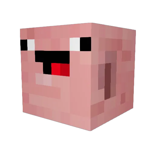 PalmQ Minecraft avatar head, 3D render